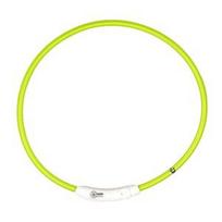Šviečiantis antkaklis šunims, SEECURITY, nailoninis, USB, žalias, 35 cm