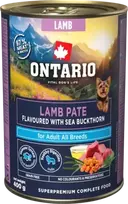 Ontario konservai šunims su ėriena ir šaltalankiu, 400 g, Lamb Pate with Sea Buckthorn