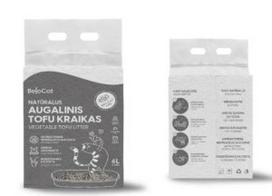 Kraikas katėms TOFU BeloCat, su aktyvuota anglimi, 6 l (2,5 kg), 2 mm granulės