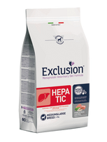 Exclusion Hepatic dietinis sausas šunų maistas su kiauliena, ryžiais ir žirneliais M/L 12kg