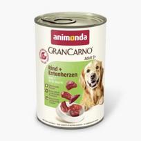 Animonda GranCarno Adult Beef + Duck Hearts: konservai suaugusiems šunims su jautiena ir ančių širdelėmis, 400 g