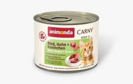Animonda Carny Kitten – konservai kačiukams su jautiena, vištiena ir triušiena, 200 g