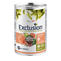 Exclusion Mono Protein Mediterraneo konservuotas pašaras šunims su lašiša, 400 g