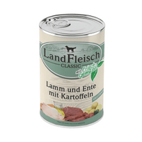 Landfleisch konservai šunims, ėriena, antiena, bulvės, 400g