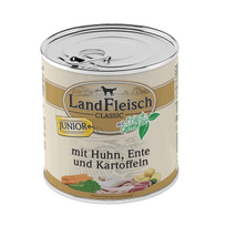 Landfleisch konservai šuniukams, vištiena, antiena, bulvės, 800g