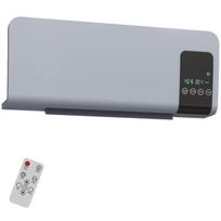 Pakabinamas elektrinis šildytuvas su nuotolinio valdymo pulteliu, LCD ekranu, 54,5 × 21,5 × 12 cm, pilkas