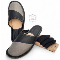 Dovanų rinkinys: vyriškos odinės šlepetės Nowo® ir Clark Crown® kojinės iš 100% aukštos kokybės medvilnės (3 poros)