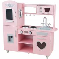 Medinė vaikų virtuvėlė TinyTotsKitchen, rožinė, XL