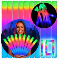 LED šviečiantys putplasčio lazdelės, 10 vnt., vakarėliams lauke