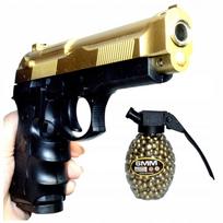 Žaislinis šautuvas BALL GUN auksinis-juodas su 800 kamuoliukų