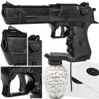 Žaislinis Desert Eagle metalinis juodas pistoletas su 800 mėlynais šoviniais