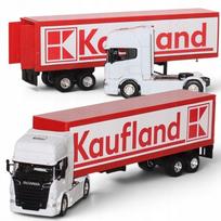 Metalinis sunkvežimio modelis Scania TIR su Kaufland konteineriu