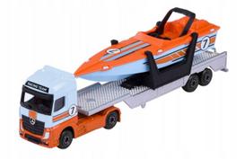 Žaislinis sunkvežimis MAJORETTE Mercedes-Benz Actros su valtimi, 1:87