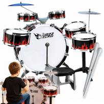 Vaikiškų būgnų rinkinys: 6 būgnai, 2 plokštelės, 2 taburetės