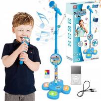 Mikrofonas su stovu ir šviesomis, karaoke rinkinys, MP3 palaikymas