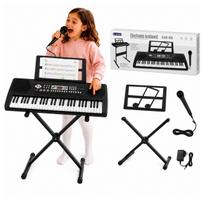 Elektroninis pianinas su stovu, mikrofonu ir 61 klavišu