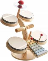Mediniai lėkštės vaikams, edukacinis mušamasis instrumentas