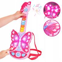 Vaikiška interaktyvi gitara su šviesos efektais