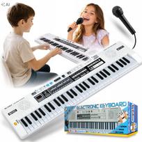 Vaikiškas elektrinis pianinas 61 klavišas su USB, MP3, FM ir mikrofonu