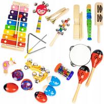 Mediniai muzikiniai lėkštės vaikams, didelė XL Montessori rinkinyje