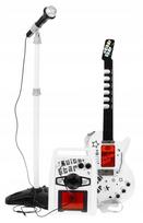 Elektrinė gitara su mikrofonu ir stiprintuvu, balta