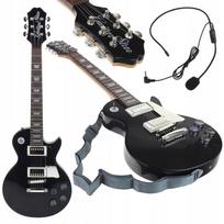 Elektrinė gitaros žaislas vaikams su karaokės mikrofonu ir melodijų fonu