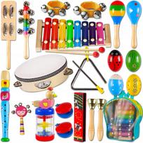 Vaikiškų muzikos instrumentų rinkinys kuprinėje, iki 26 dalių