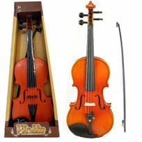 Vaikiškas didelis smuikas su 4 stygomis, 43 cm, su stryku