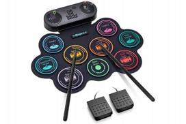 Elektroniniai būgnai Anpro, 9 padeliai, Bluetooth, su stereo garsiakalbiais
