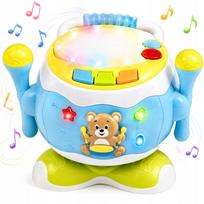 Interaktyvi būgnų ir mikrofono muzikinė žaislas vaikams nuo 18 mėn.