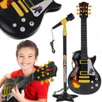 Vaikiška elektrinė gitara su mikrofonu, stovu ir 6 melodijomis