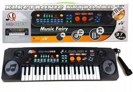 Vaikiškas elektrinis pianinas su 37 USB klavišais ir mikrofonu Lean Toys