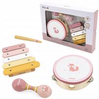 Muzikos instrumentų rinkinys VIGA PolarB: rausvas marakas, lėkštės, tambūrinas