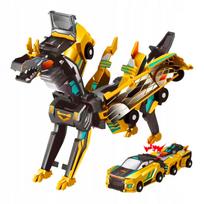 Magnetinis žaislinis automobilis–dinozauras 2in1, auksinis