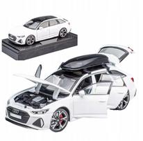 Audi RS6 C8 1:32 modelis su atidaromomis durelėmis, LED ir garsu, su pagrindu