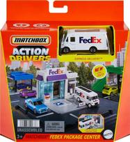 Žaislinis „Matchbox“ siuntų centras su „FedEx“ automobiliu HLY62