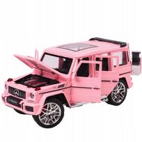 Metalinis MERCEDES-BENZ G63 automobilio modelis 1:24, rožinis, su garsu ir apšvietimu