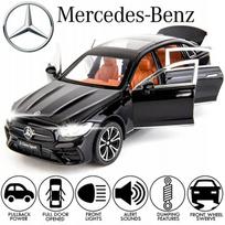 Metalinis modelis Mercedes Benz E300, juodas, 1:24, su LED apšvietimu ir garsu