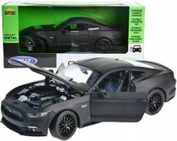 Metalinė Ford Mustang GT 5.0 2015 modelio automobilio Welly Nex 1:24, matinė juoda
