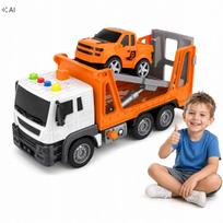 Vilkiko žaislas su šviesomis ir garsais, 2 automobiliai, berniukams, 3-4 metų