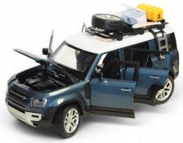 Metalinė Land Rover Defender automobilio modelio mašina su šviesomis ir garsu, 1:24