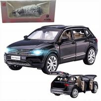 Žaislinis automobilis VOLKSWAGEN TIGUAN 1:32 su atidaromomis durimis, LED apšvietimu ir garsu