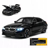 Metalinis BMW 325 LCI 3 Series 1:24 juodas modelis su šviesomis ir garsu