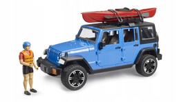 Žaislinis automobilis Bruder 02529 Jeep Wrangler su baidare ir kanoja