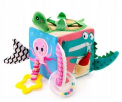 Montessori jūrų ir dinozaurų jutiminis lavinamasis kubas kūdikiams