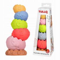 Minkšta sensorinė piramidė vaikams, guminė, be skylių