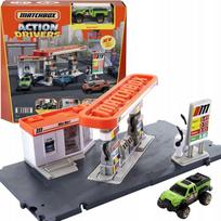 Žaislinė MATCHBOX degalinė su automobiliu QUESTOR, mastelis 1:64