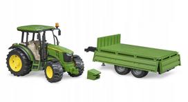 Žaislinis traktorius Bruder John Deere 5115M su priekaba 02108