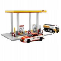 Žaislinė degalinė su automobiliu ir sunkvežimiu, 1:64, Shell