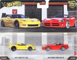 Automobilių rinkinys HOT WHEELS Premium: 2003 Dodge Viper SRT-10 ir '12 Corvette, 2 vnt.